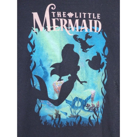 The Little Mermaid Black T-Shirt Size Small Disney Cartoon Movie - Picture 2 of 4
